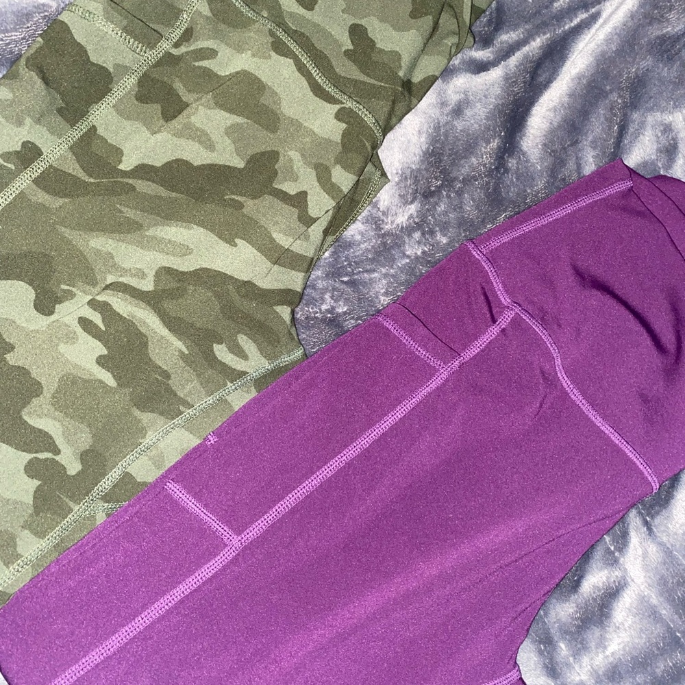 3 colorfulkoala leggings! Purple + camo + black!